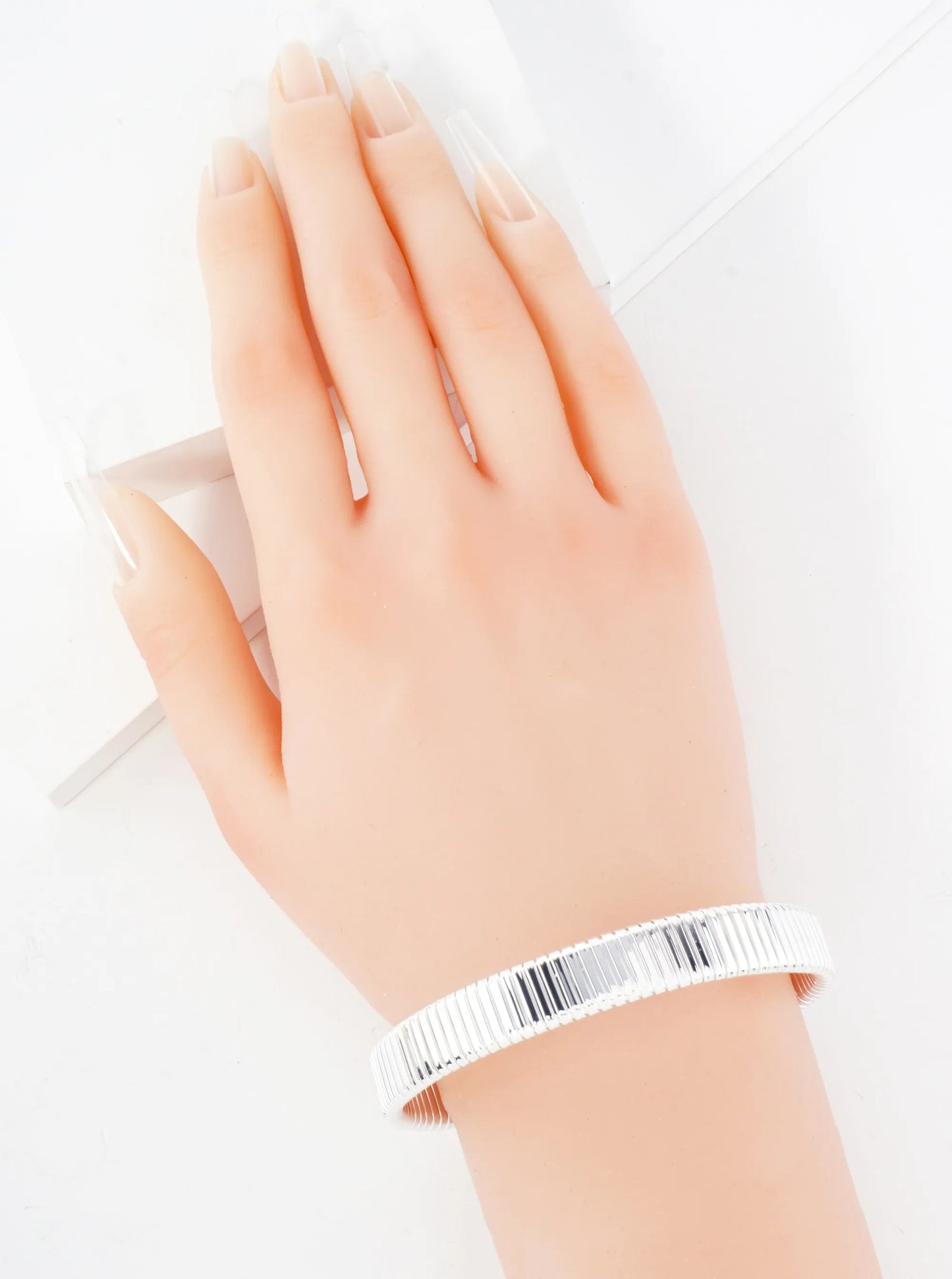 Polished Metal Tubogas Inspired 11mm Bangle Bracelet