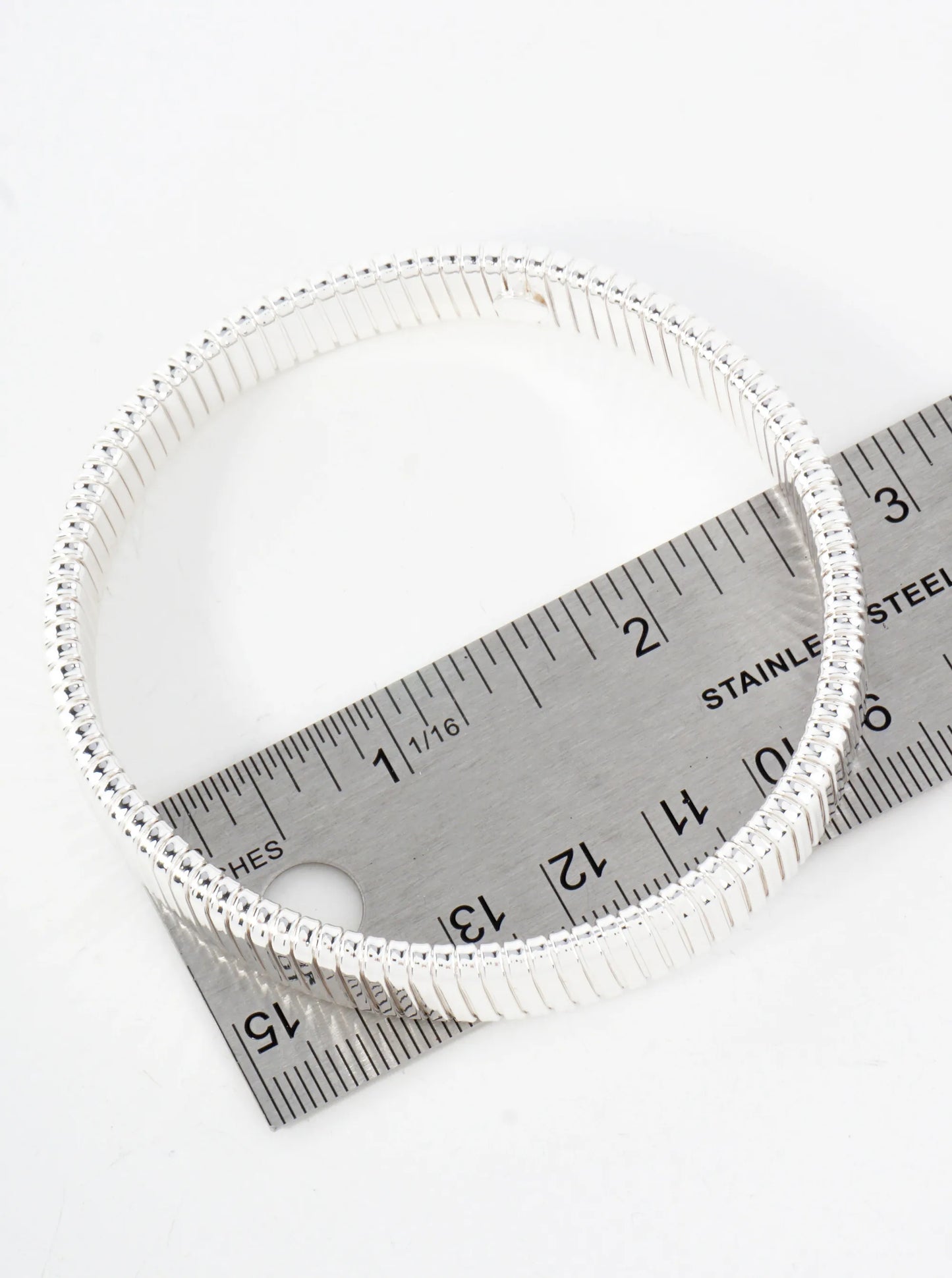 Polished Metal Tubogas Inspired 11mm Bangle Bracelet