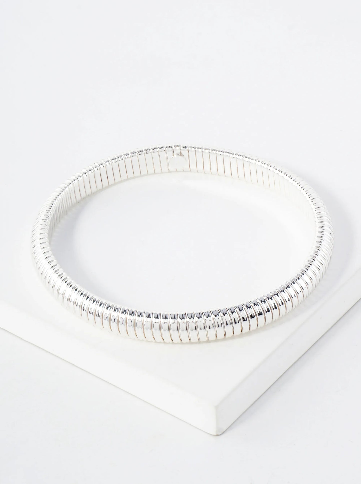 Polished Metal Tubogas Inspired 8mm Bangle Bracelet