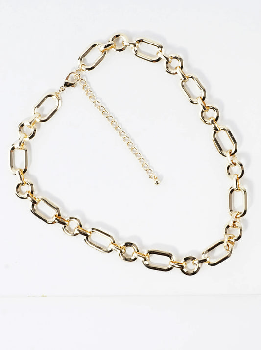 Polished Oval Link Chain Necklace