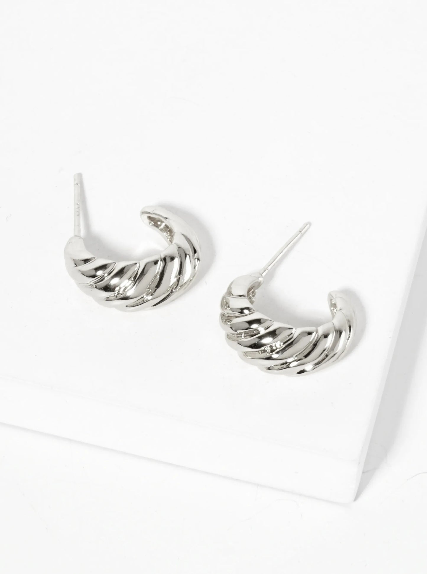 Polished Rope-Texture 15mm 18K-Gold-Dipped Brass Mini Hoop Earrings