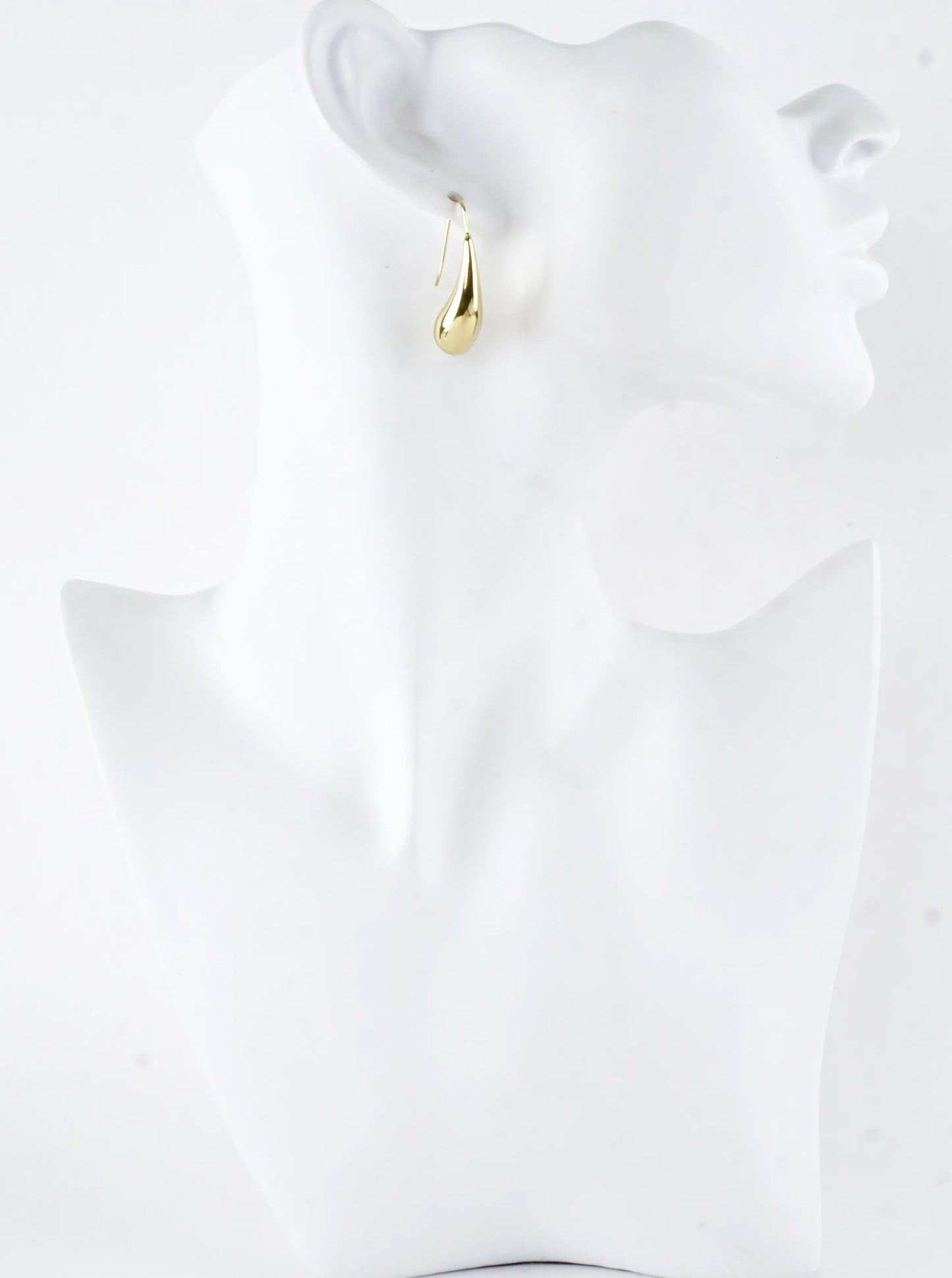 Polished Teardrop Brass Dangle Hook Earrings