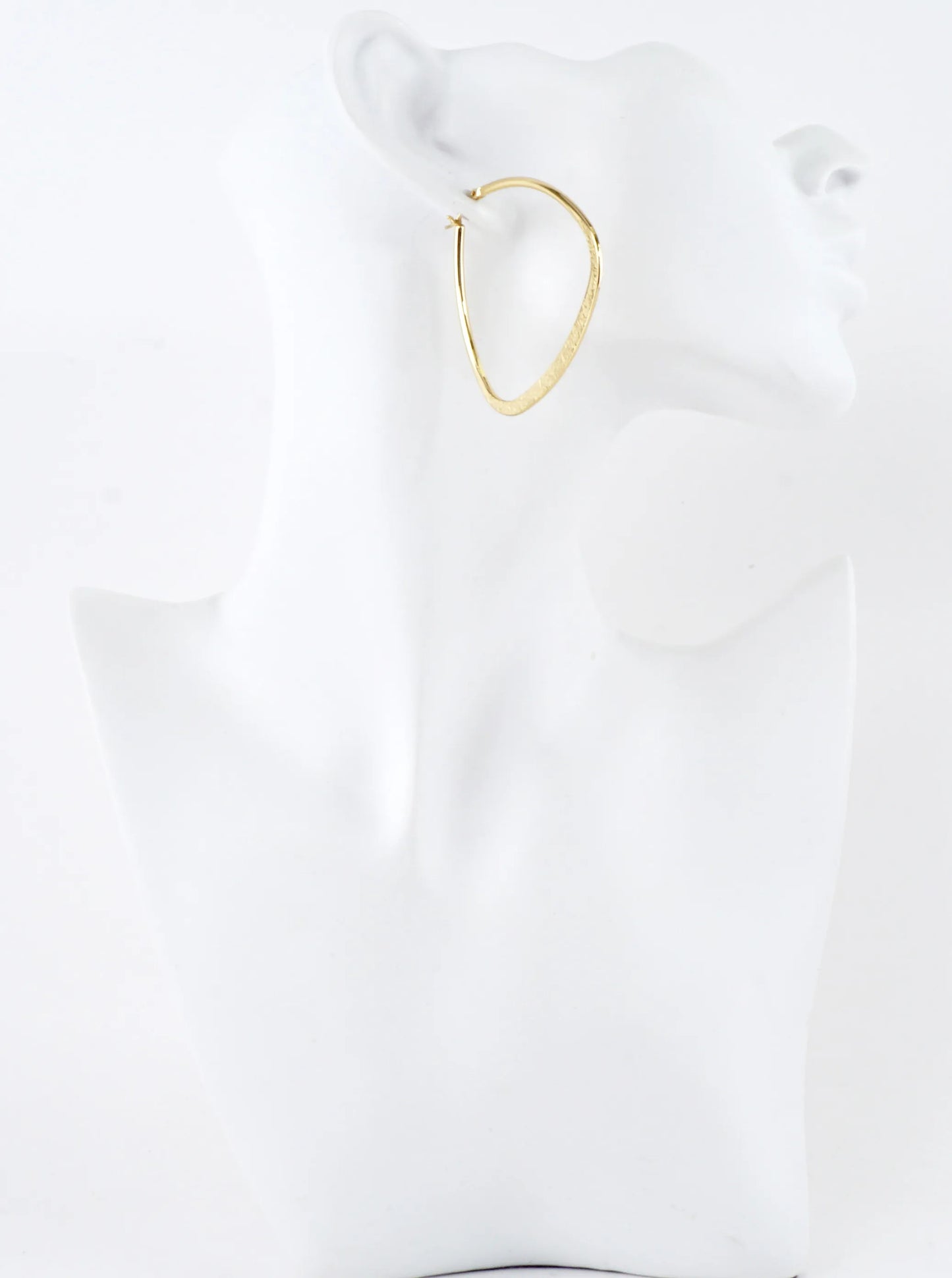 Polished Triangular Brass Hoop Earrings