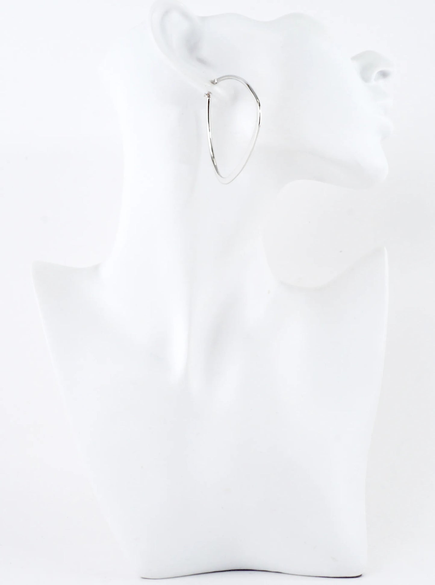 Polished Triangular Brass Hoop Earrings