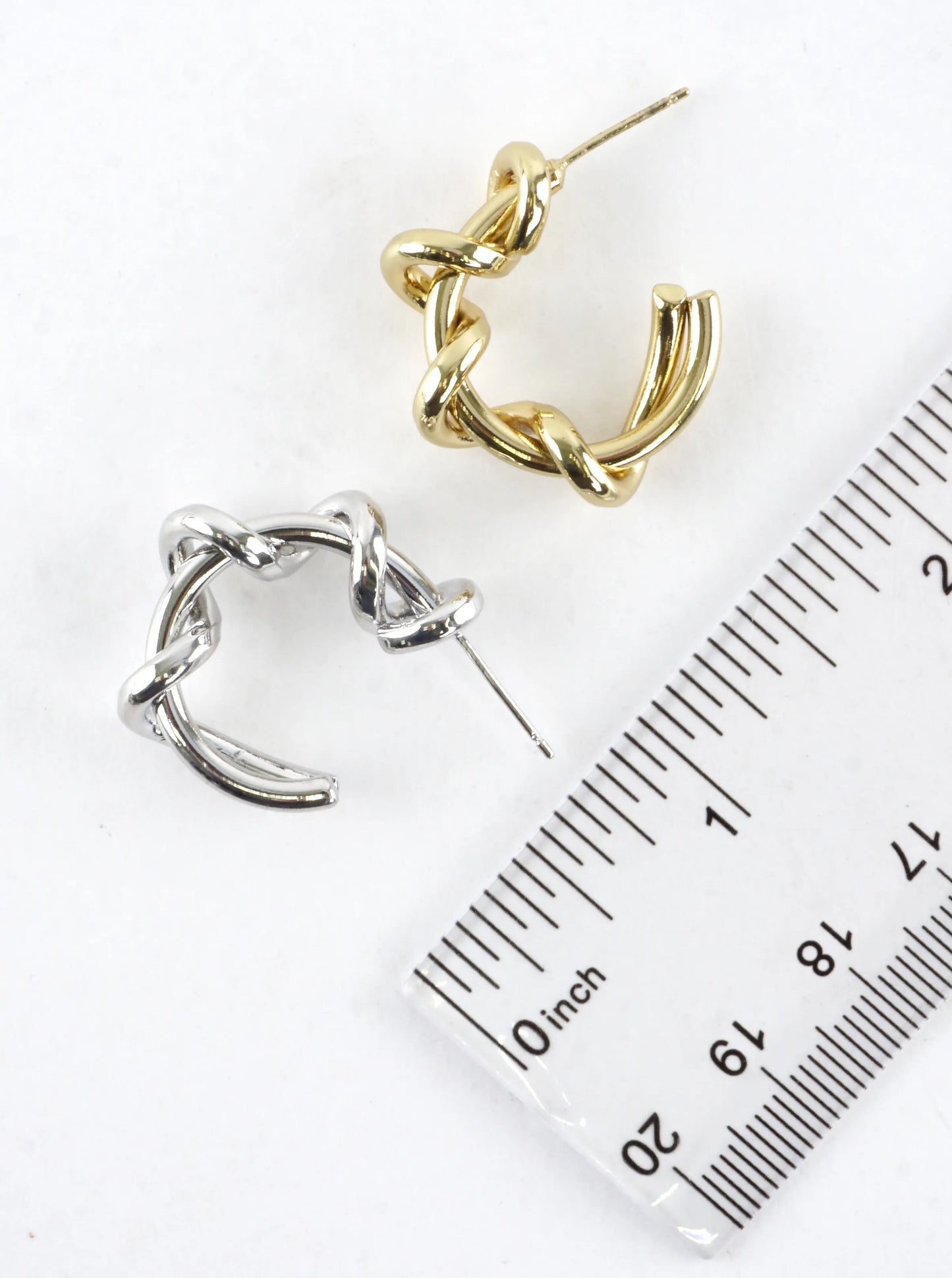 Polished Twisted Branch Hoop Earrings