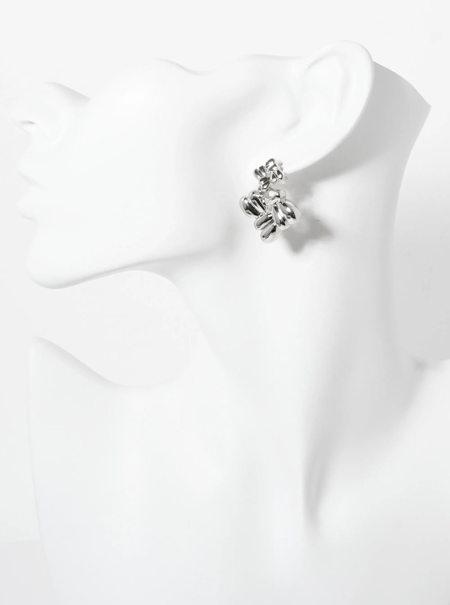 Polished Two Interconnected Diamond-Shaped Design 18K-Gold-Dipped Brass Earrings
