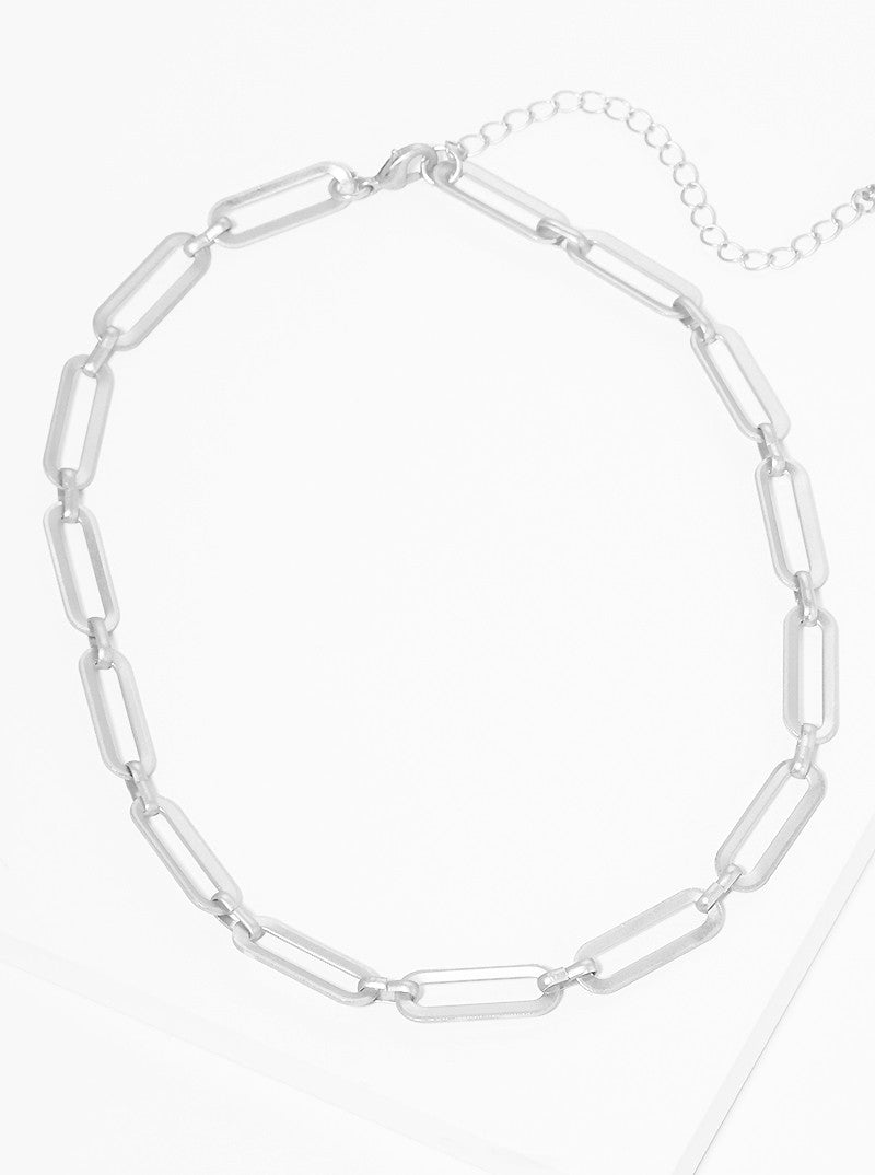Polished Metal Link Chain Necklace