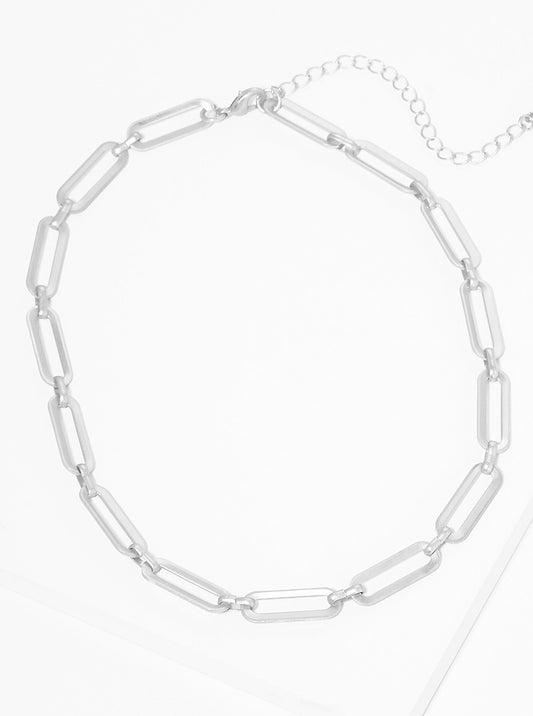 Polished Metal Link Chain Necklace