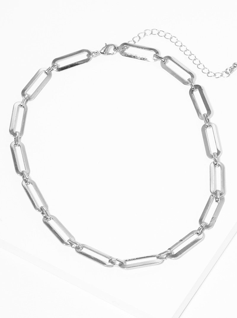 Polished Metal Link Chain Necklace