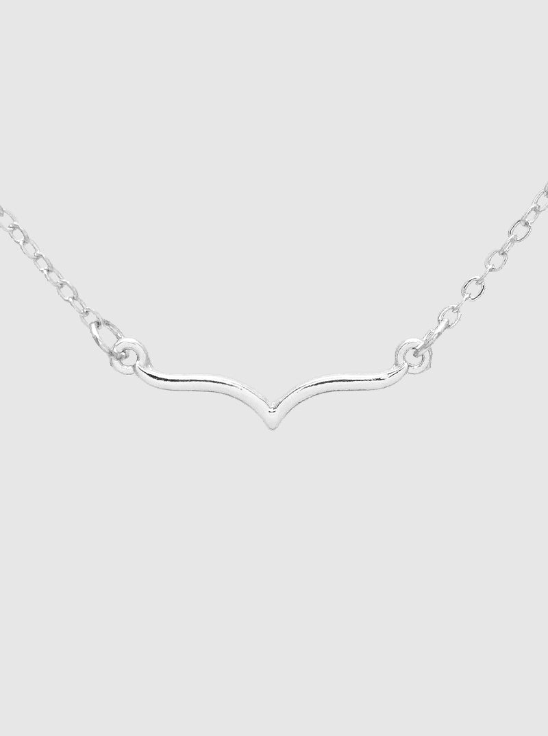 Polished Metal Mustache Pendant Eveyday Necklace