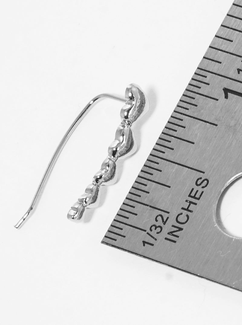 Polished Zinc Alloy Graduated Heart Ear Crawler Earrings