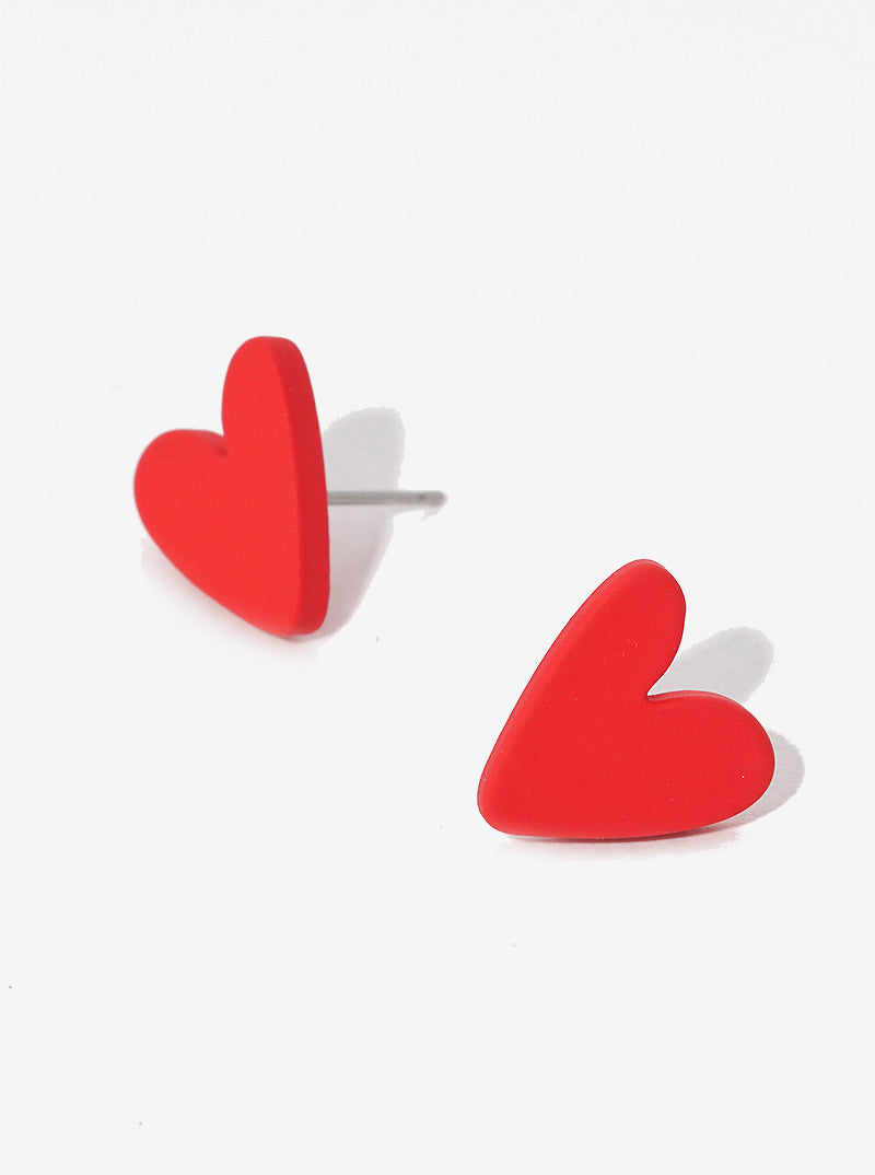 Polymer Clay Heart Post Stud Earrings