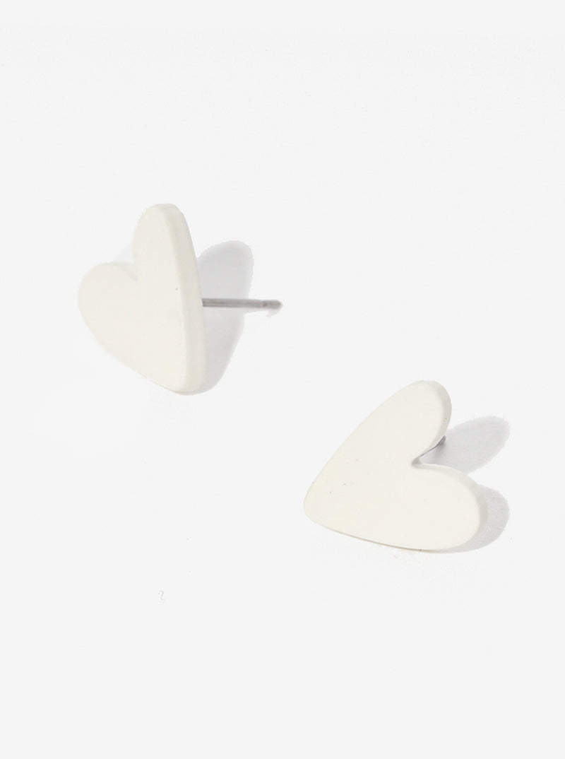 Polymer Clay Heart Post Stud Earrings