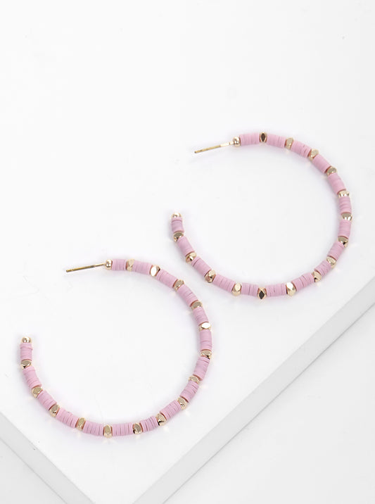 Polymer Metal Hoop Earrings