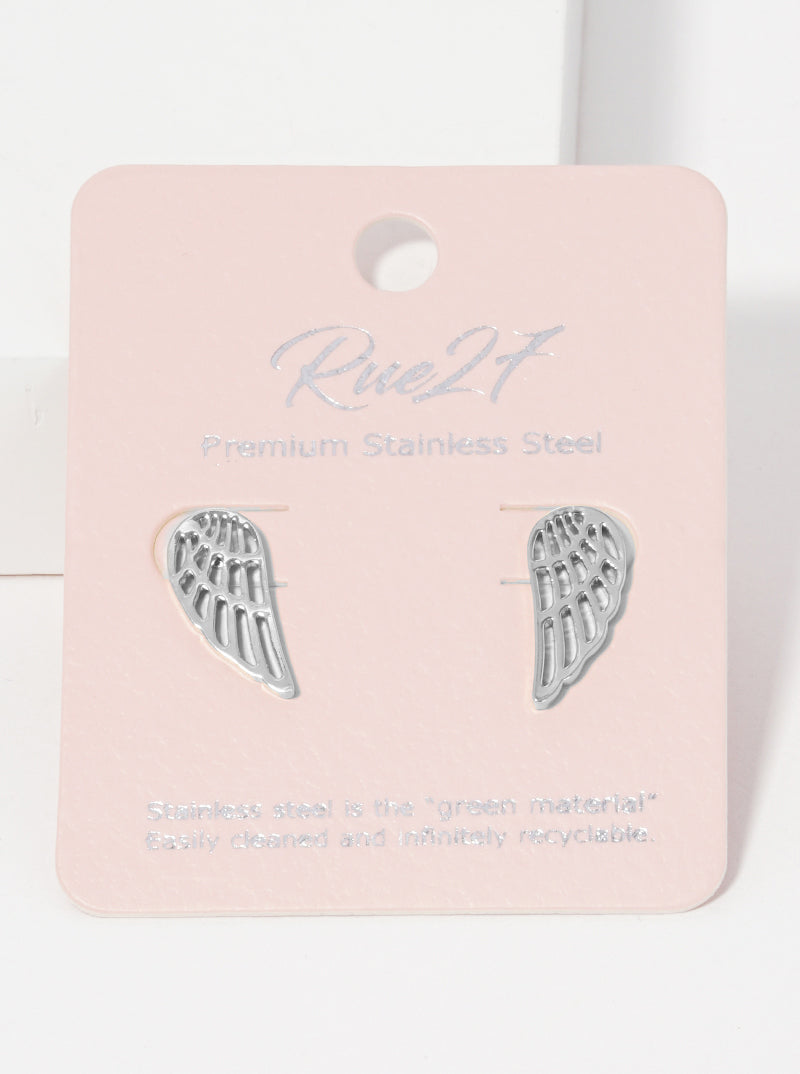 Premium Stainless Steel Angle Wing Post Stud Earrings