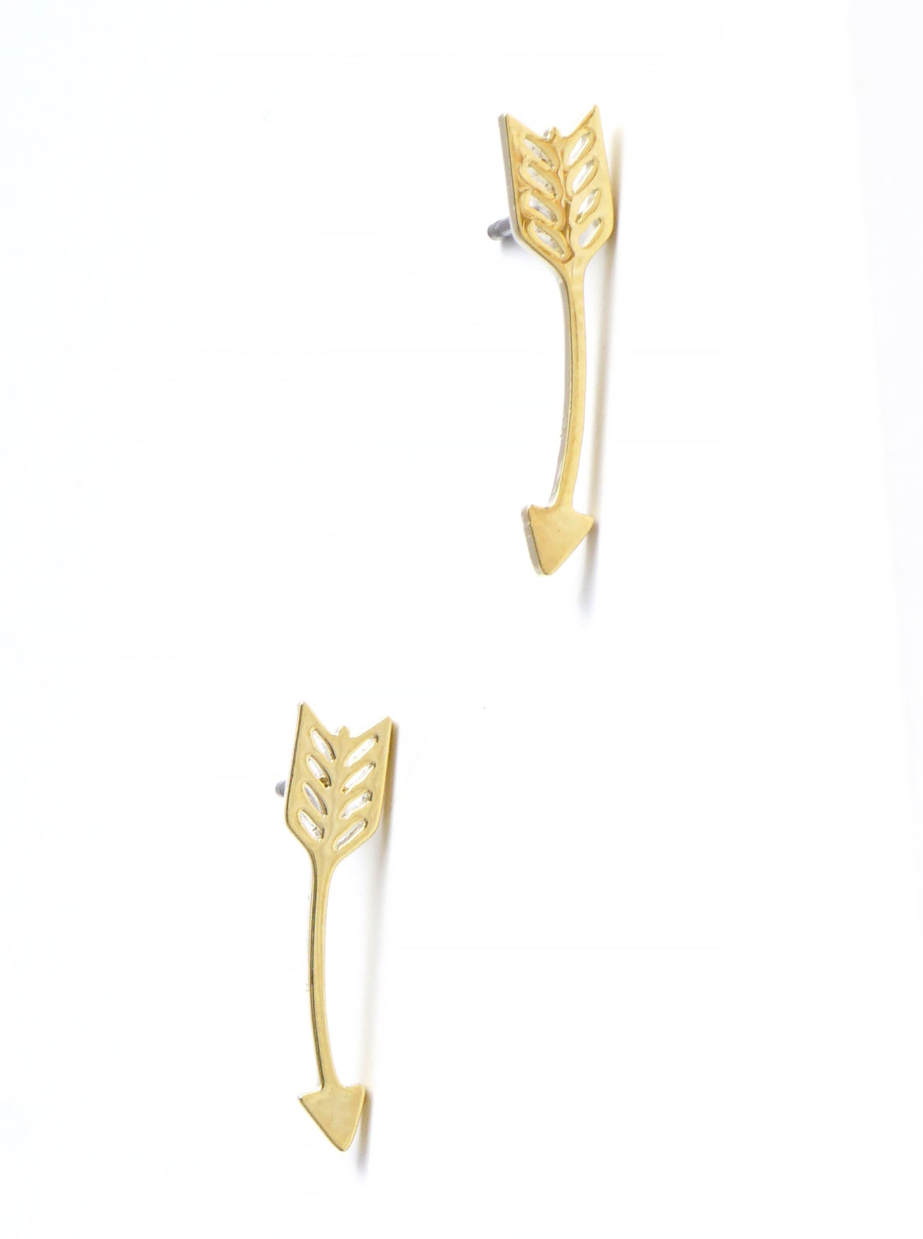 Premium Stainless Steel Curved Arrow Post Stud Earrings