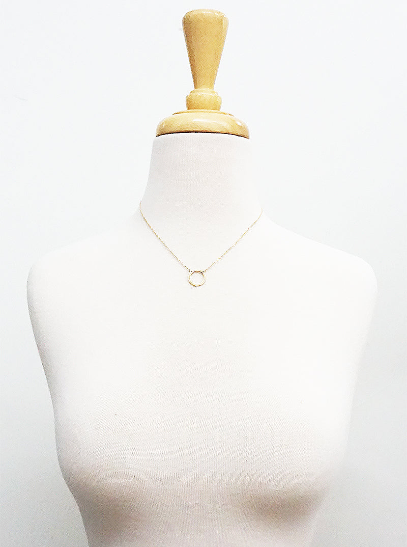 Premium Stainless Steel Cut Out Round Pendant Necklace