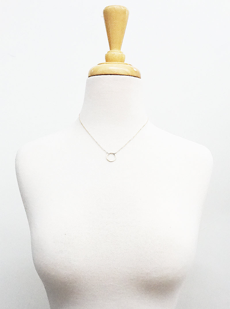 Premium Stainless Steel Cut Out Round Pendant Necklace