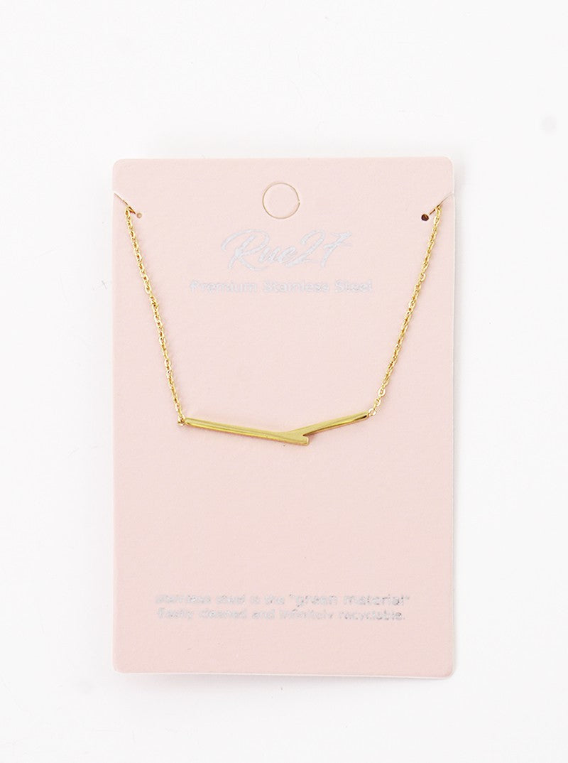 Premium Stainless Steel Geometric Bar Pendant Necklace