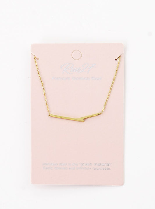 Premium Stainless Steel Geometric Bar Pendant Necklace