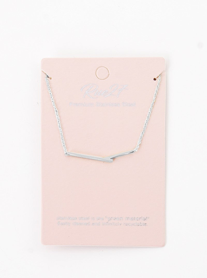 Premium Stainless Steel Geometric Bar Pendant Necklace