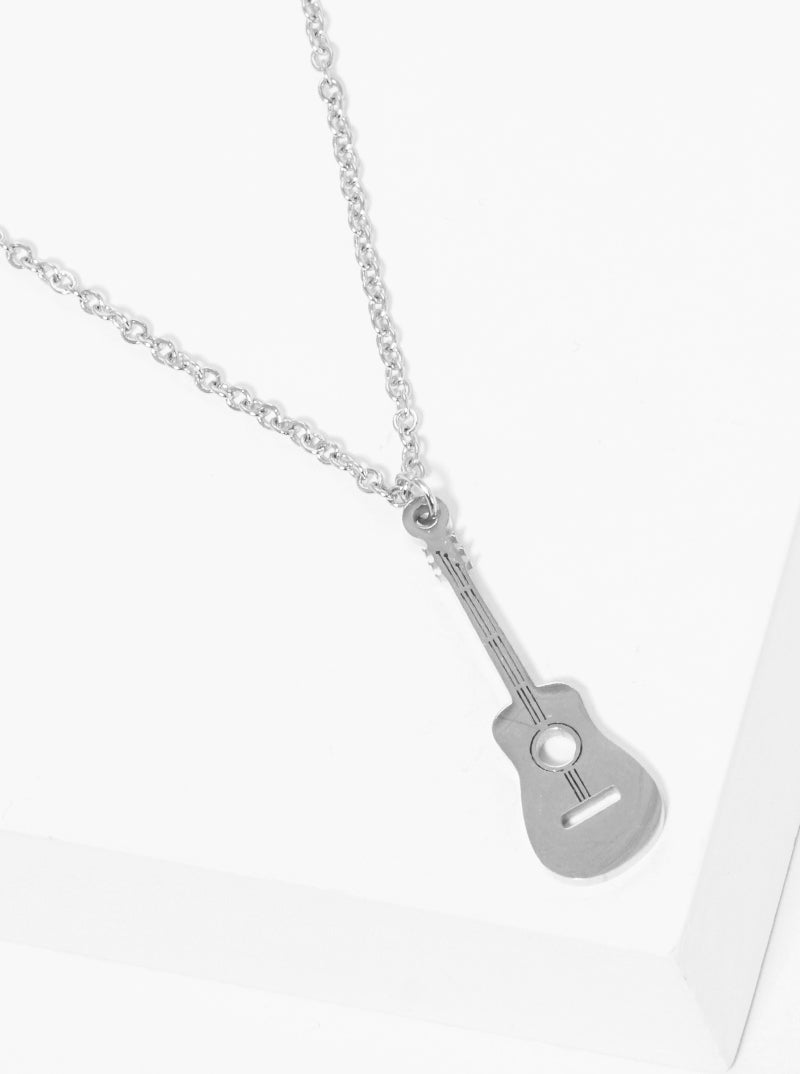 Premium Stainless Steel Guitar Pendant Necklace