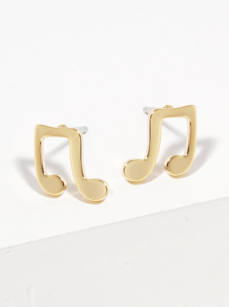 Premium Stainless Steel Musical Note Post Stud Earrings