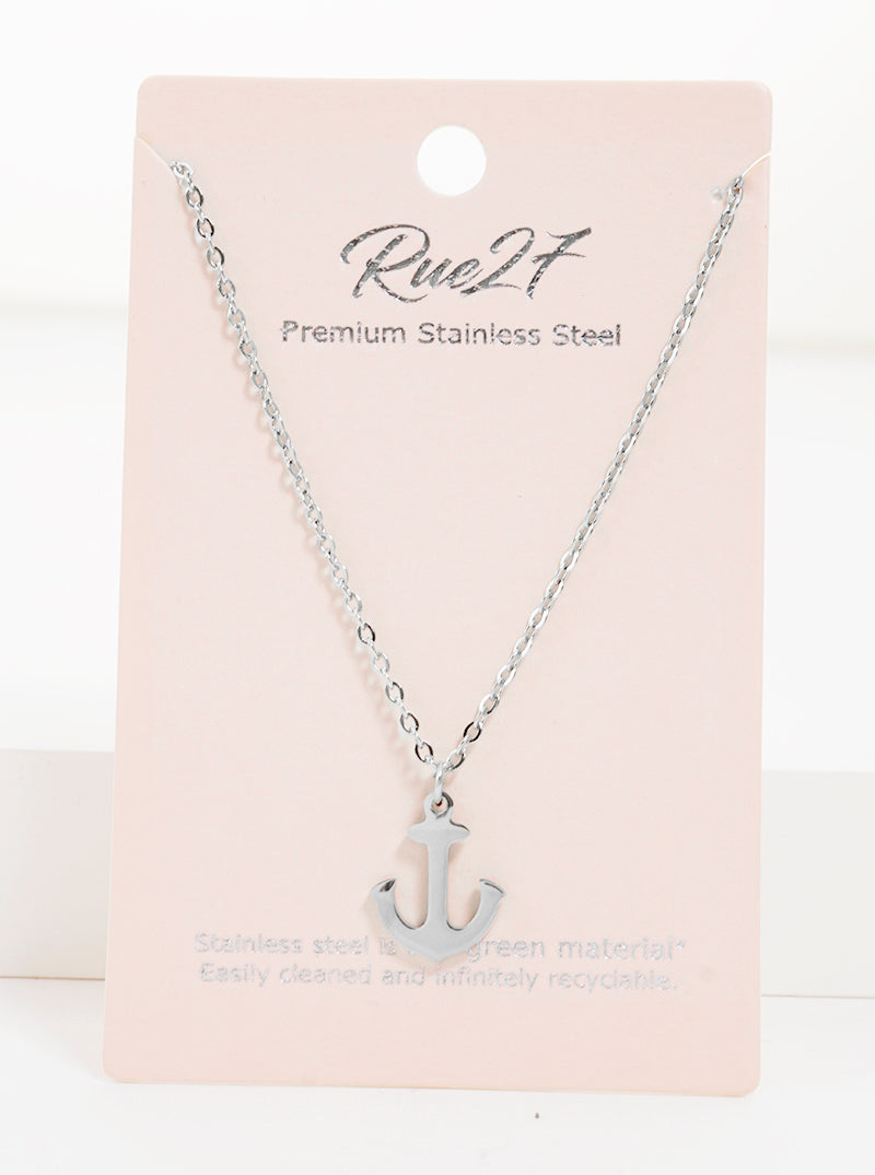 Premium Stainless Steel Nautical Theme Anchor Pendant Necklace