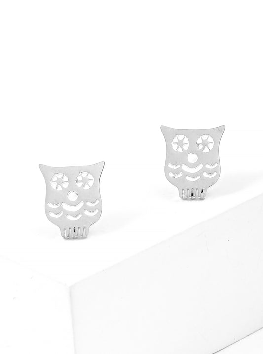 Premium Stainless Steel Owl Post Stud Earrings