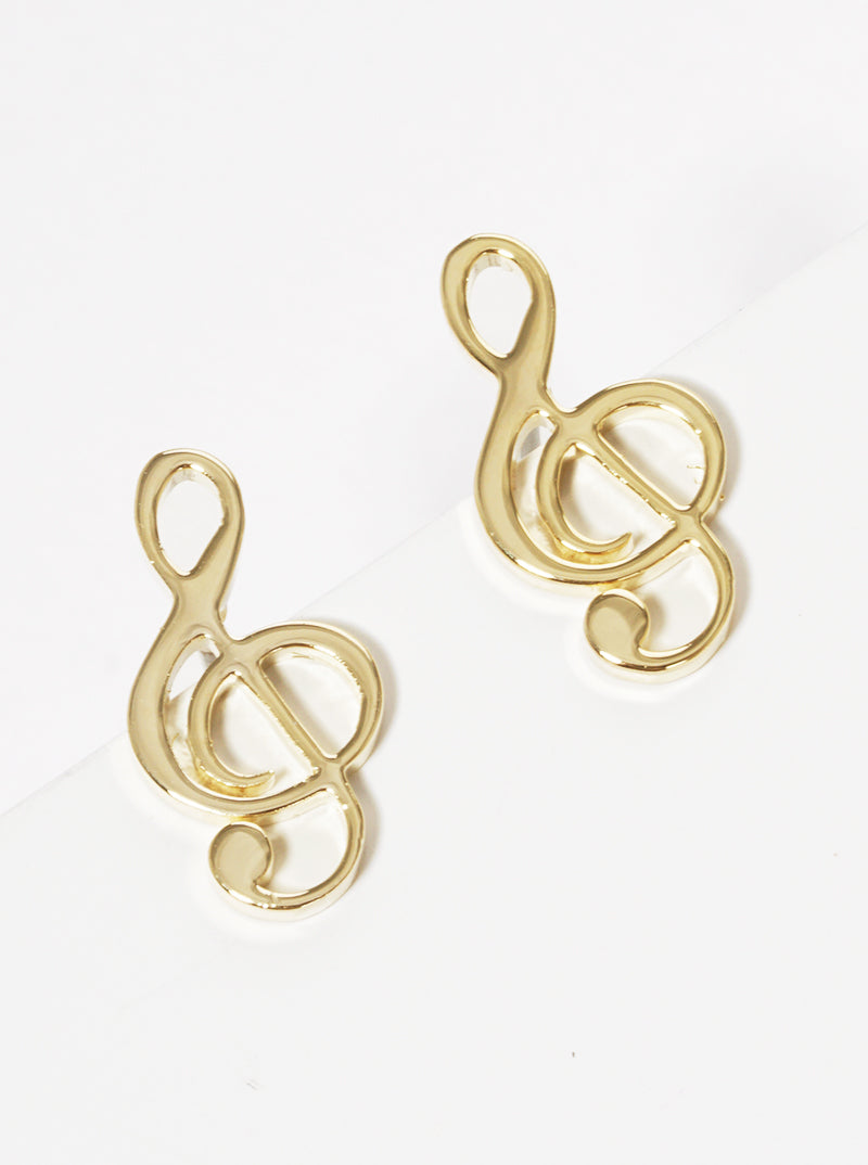 Premium Stainless Steel Treble-Clef Post Stud Earrings