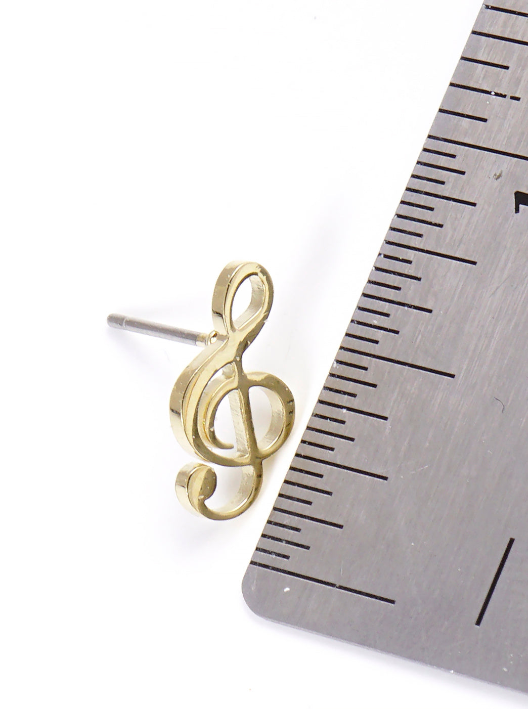 Premium Stainless Steel Treble-Clef Post Stud Earrings