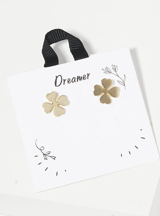 Premium Stainless Steel Clover Post Stud Earrings