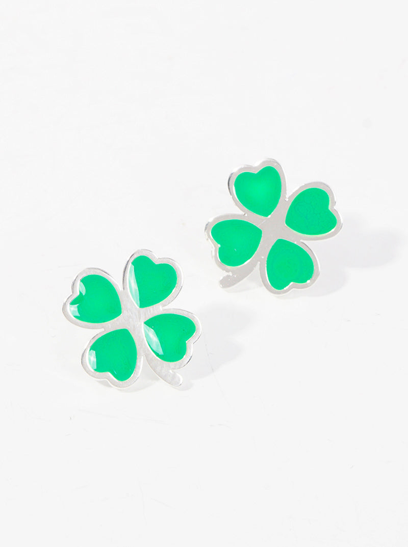 Premium Stainless Steel Clover Post Stud Earrings