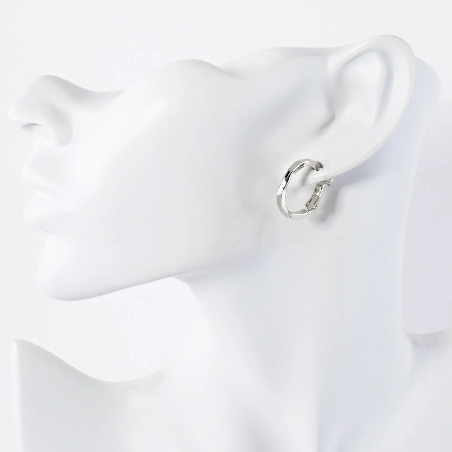Pressed-Texture 14K-Gold-Dipped 20mm 2mm Thickness Brass Omega-Back Hoop Earrings