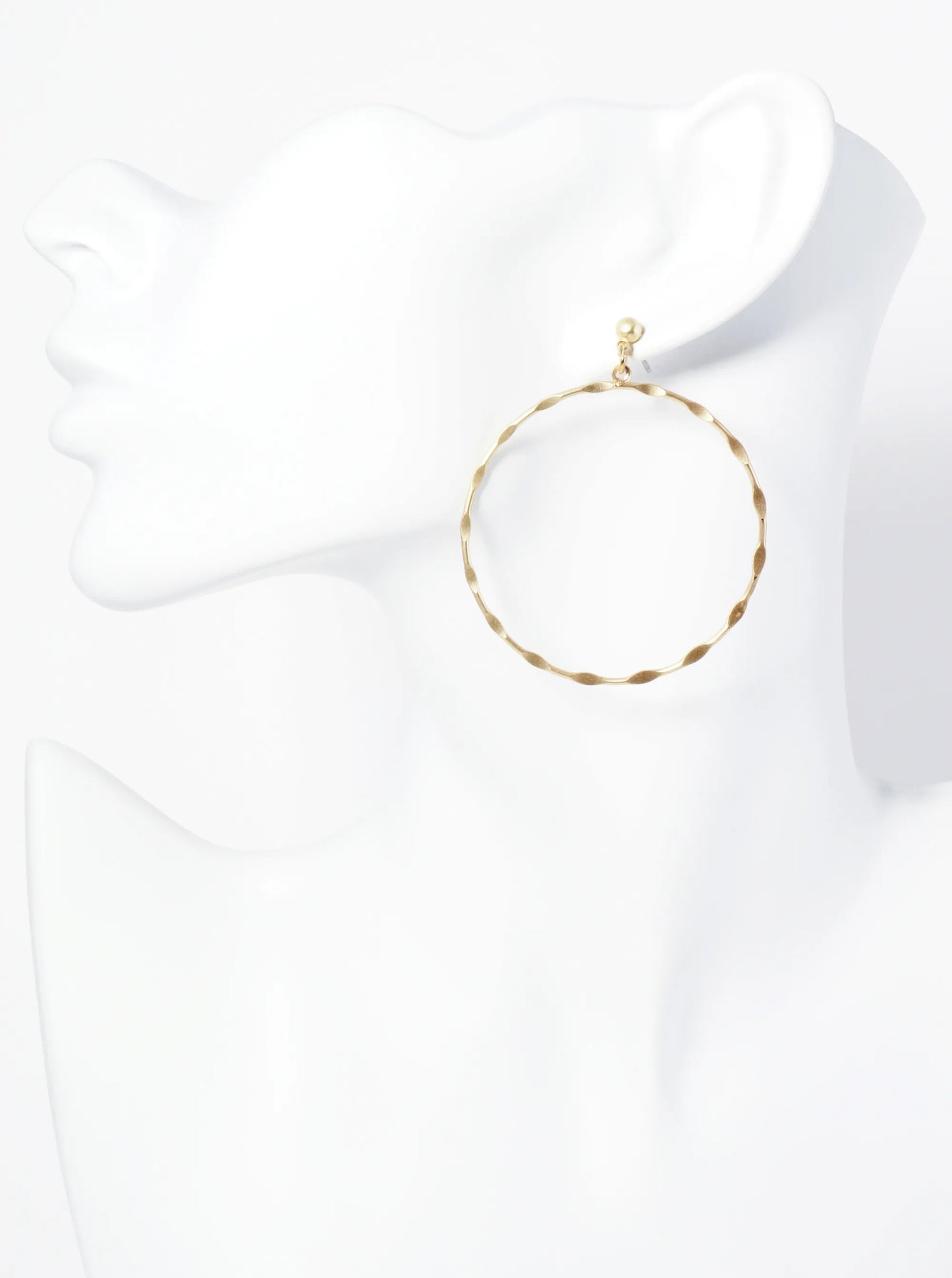 Pressed Texture Circle Drop Post Earrings