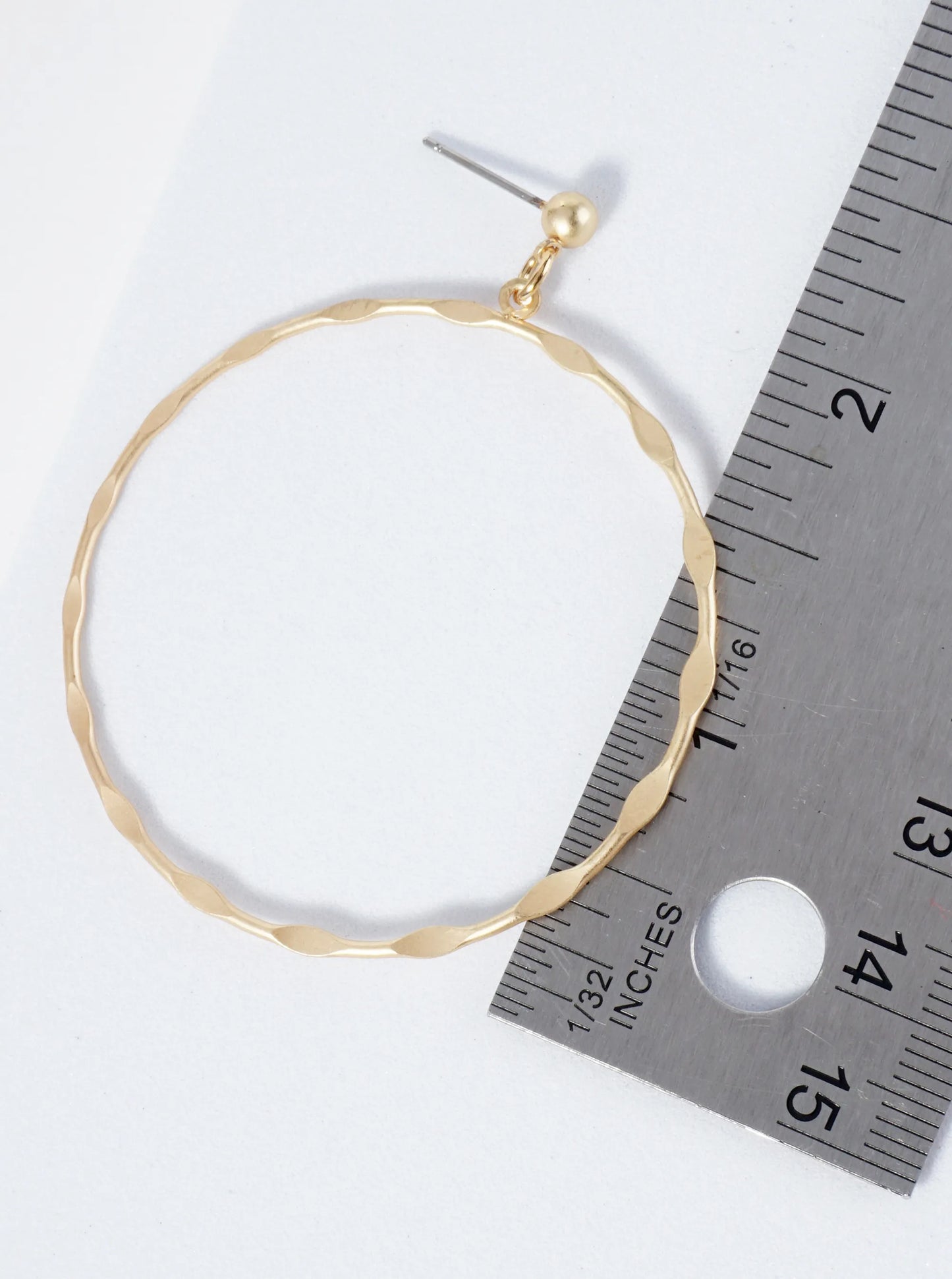 Pressed Texture Circle Drop Post Earrings