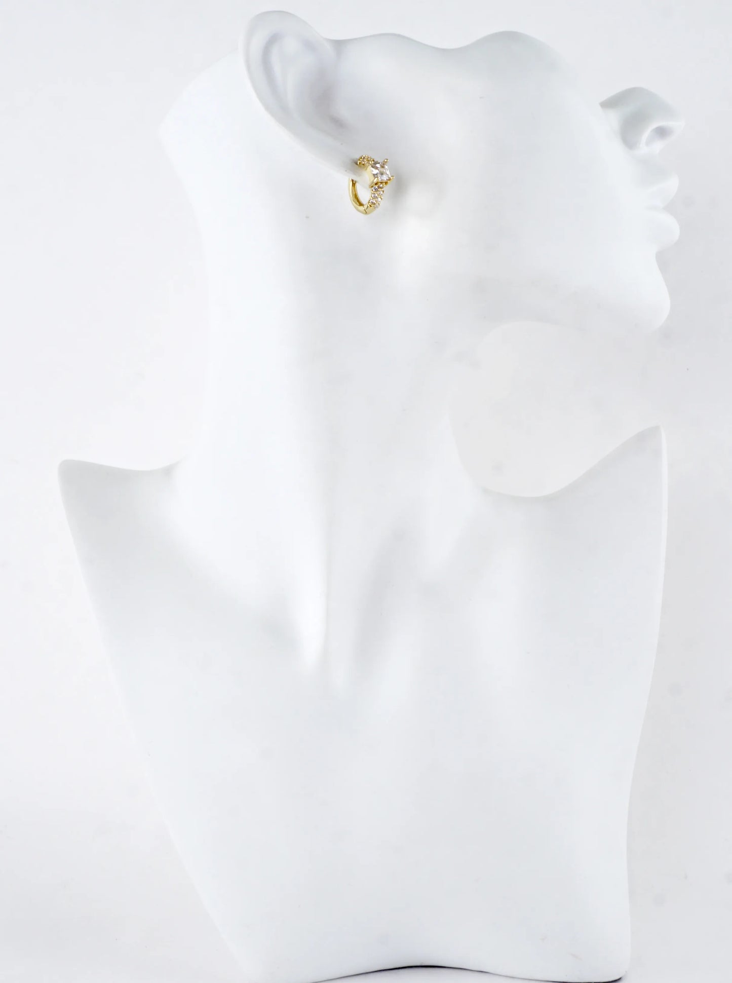 Princess-Cut CZ Pave Huggie Hoop Earrings