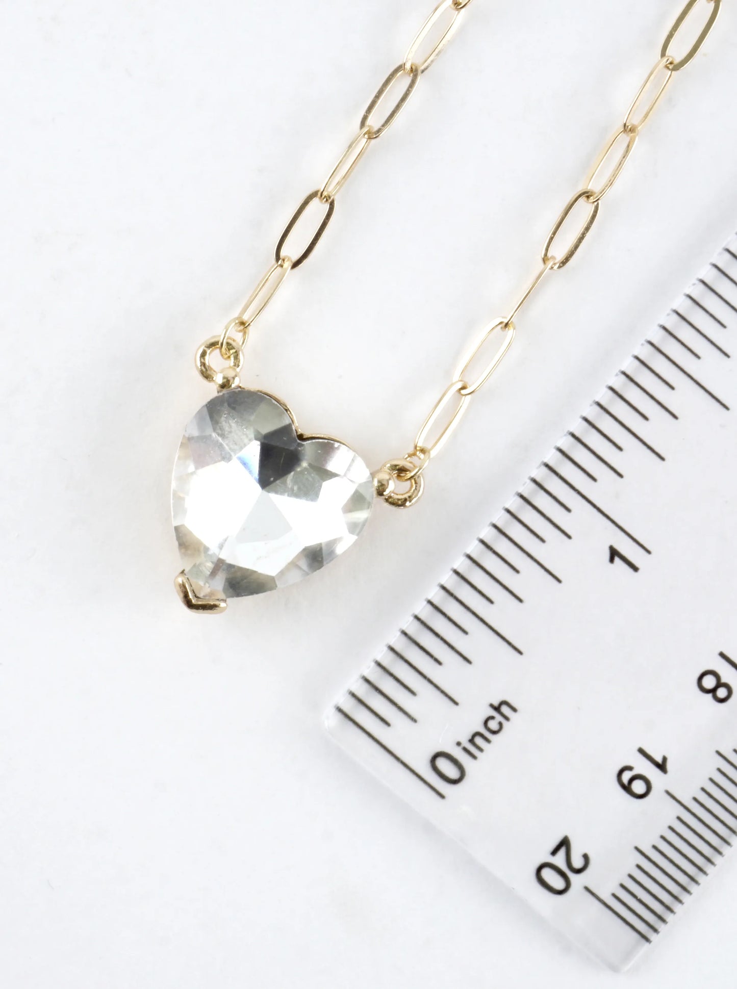 Prong Set Heart Pendant Short Necklace