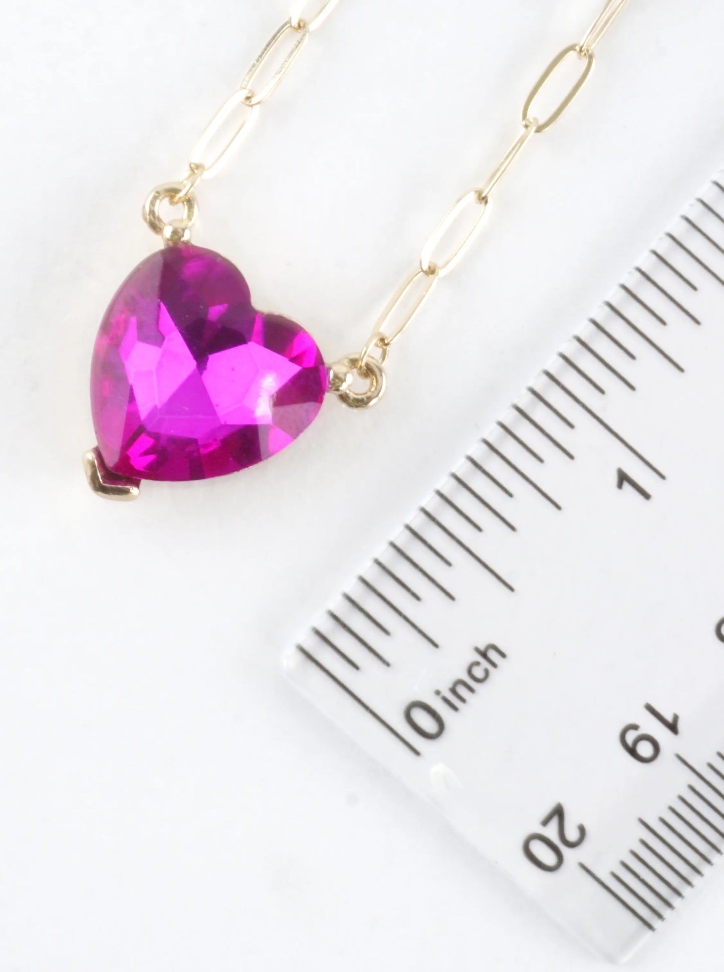 Prong Set Heart Pendant Short Necklace