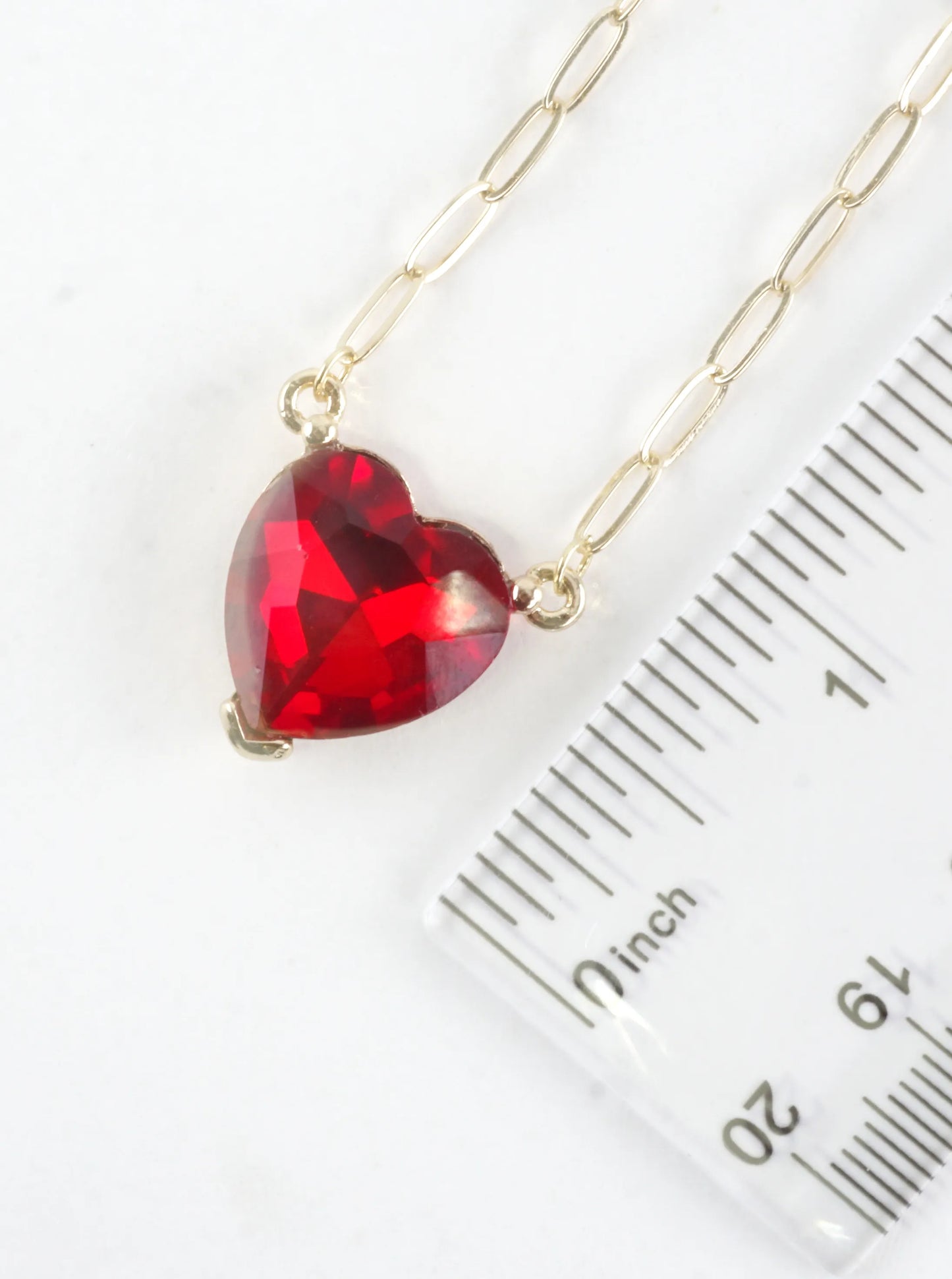 Prong Set Heart Pendant Short Necklace
