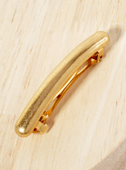 Puffy Curved Bar Metal Casting Hair-Pin
