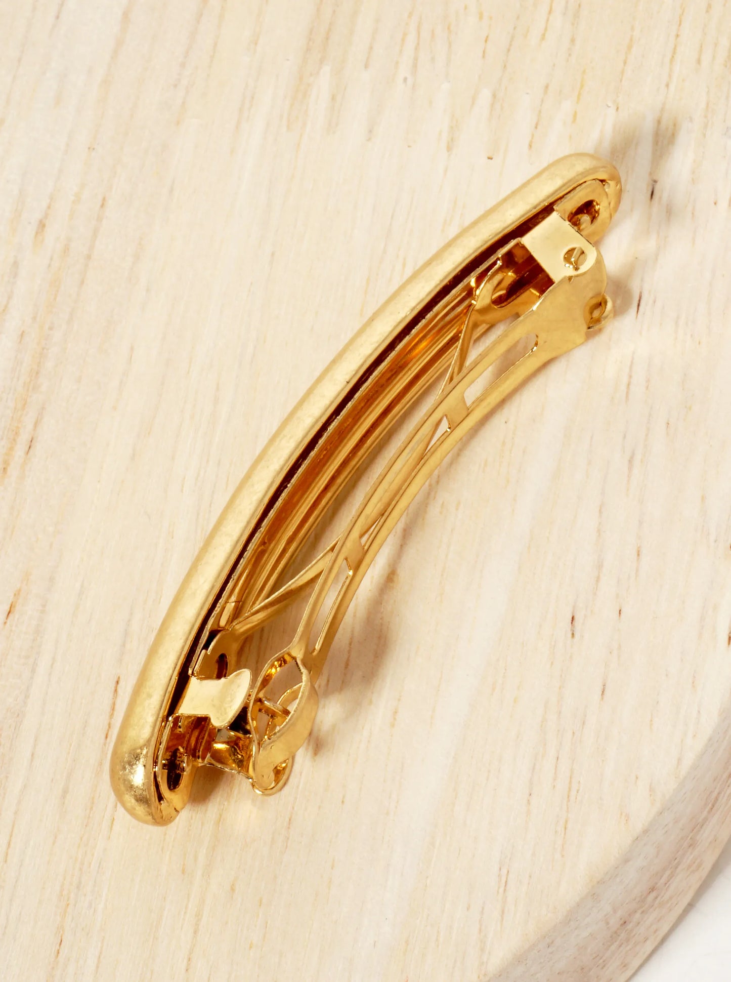 Puffy Curved Bar Metal Casting Hair-Pin