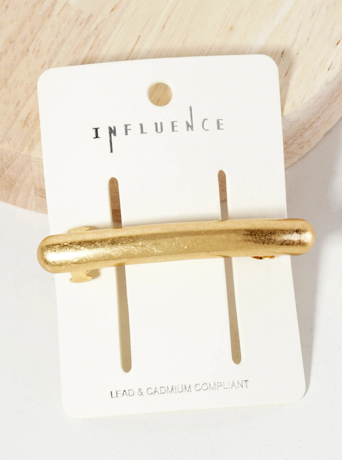 Puffy Curved Bar Metal Casting Hair-Pin
