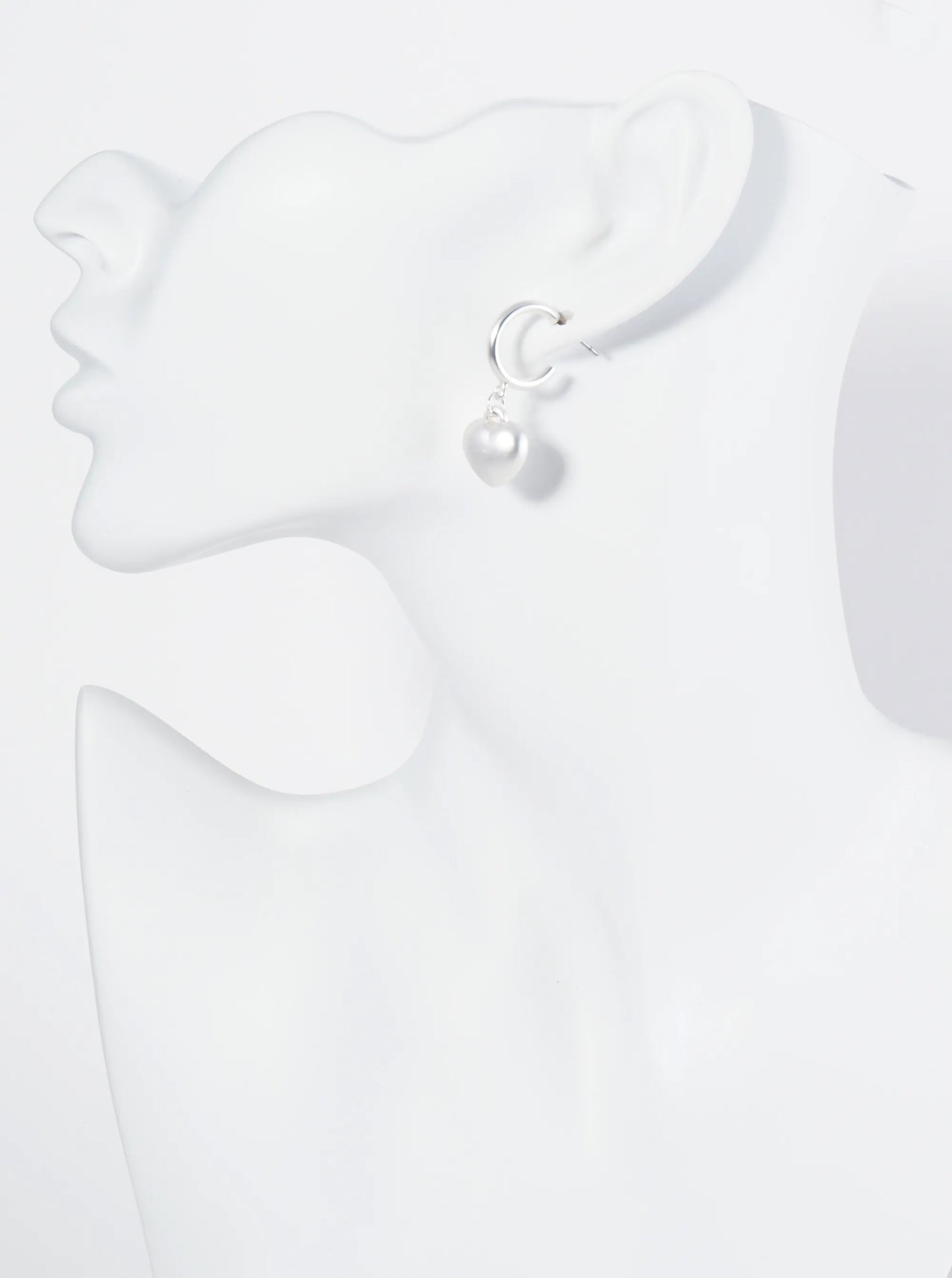 Puffy Heart Drop 15mm Small Hoop Earrings