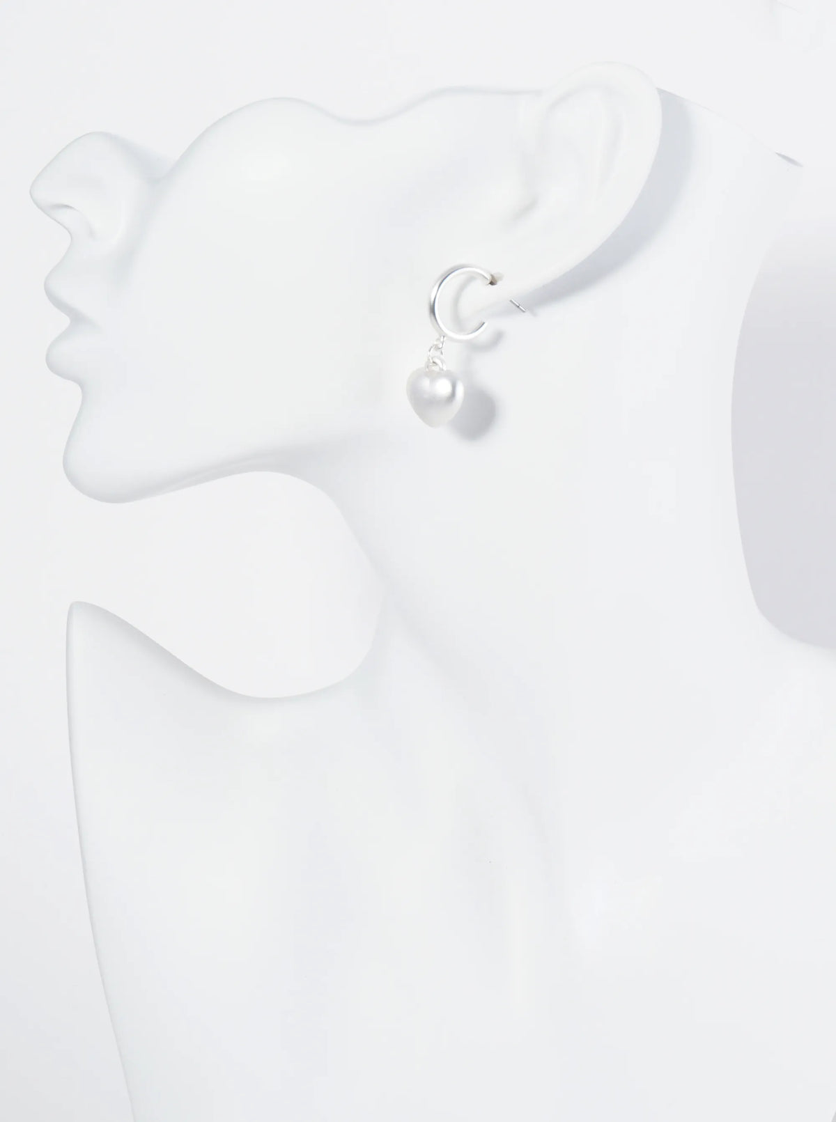 Puffy Heart Drop 15mm Small Hoop Earrings