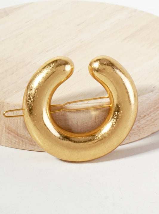 Puffy Open Circle Metal Casting Hair-Pin