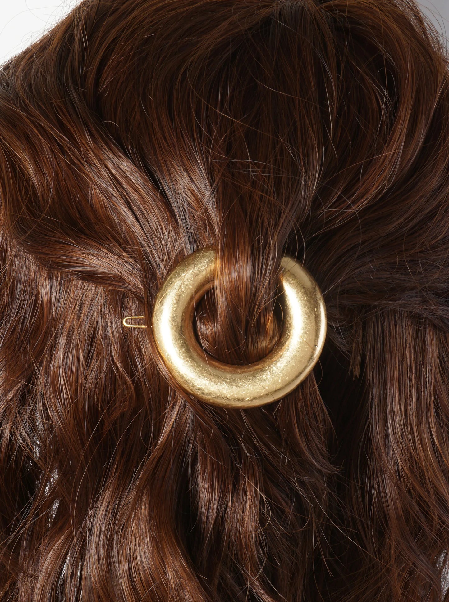 Puffy Open Circle Metal Casting Hair-Pin