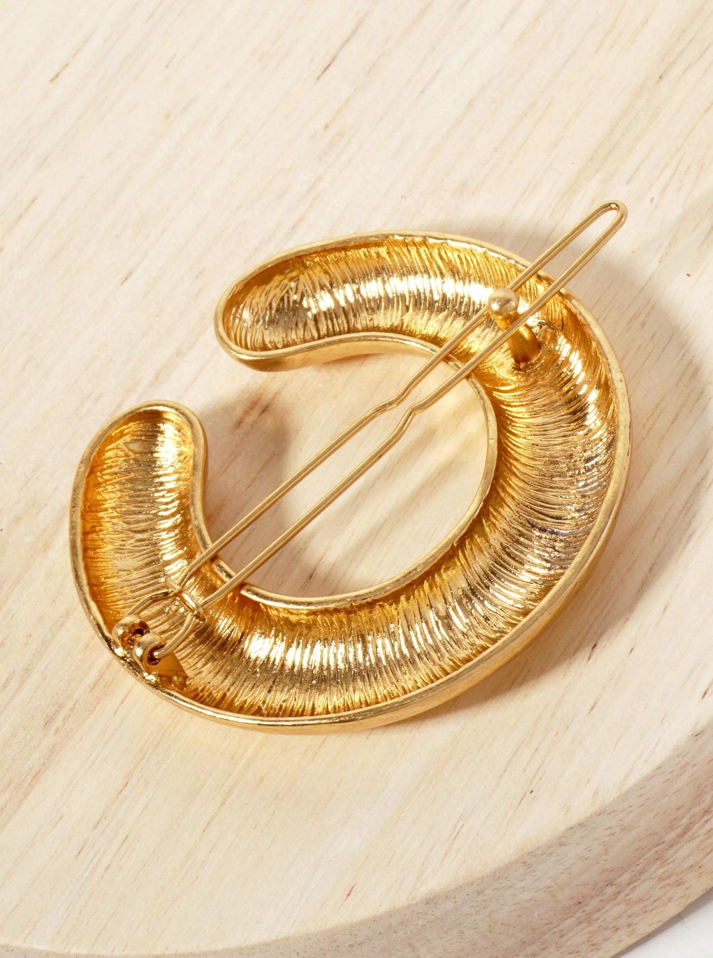 Puffy Open Circle Metal Casting Hair-Pin