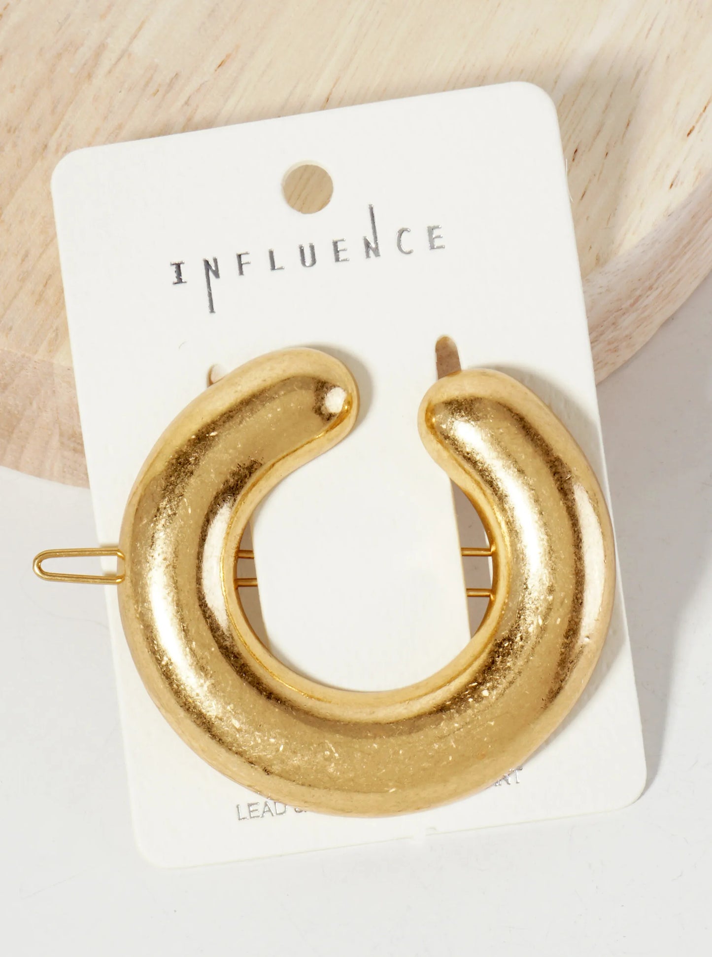 Puffy Open Circle Metal Casting Hair-Pin