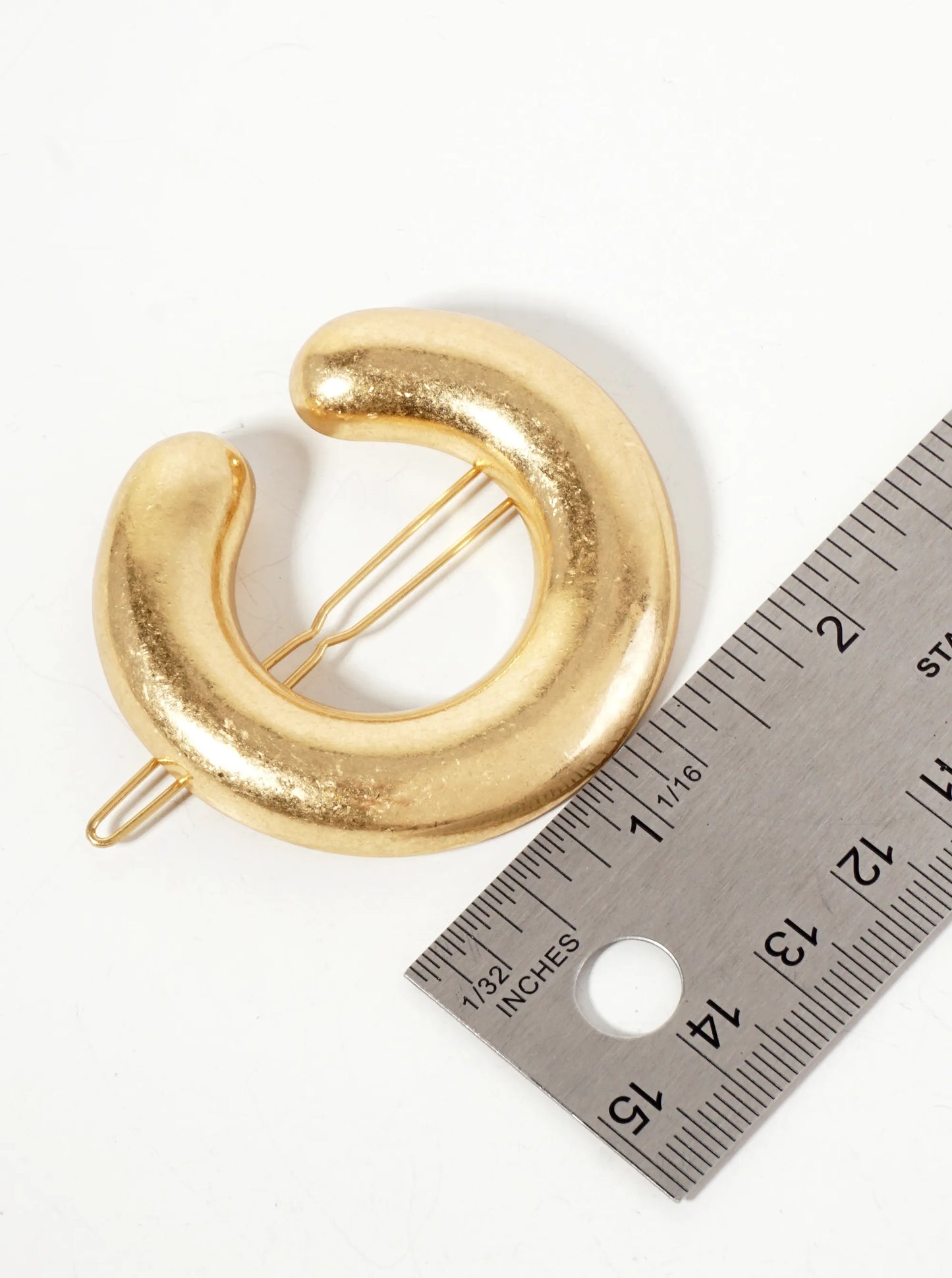 Puffy Open Circle Metal Casting Hair-Pin